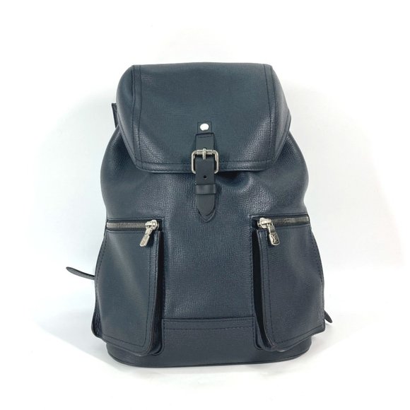 LOUIS VUITTON M54960 Utah Canyon Backpack, Men's, Leather, Blue Marine, Navy - Picture 1 of 15